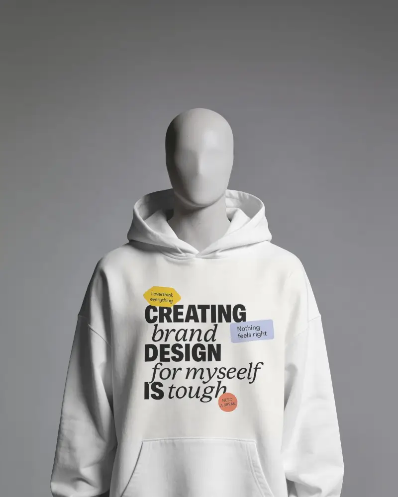 Hoodie Mockup Front View On Faceless Mannequin With Minimal Gray Studio Background