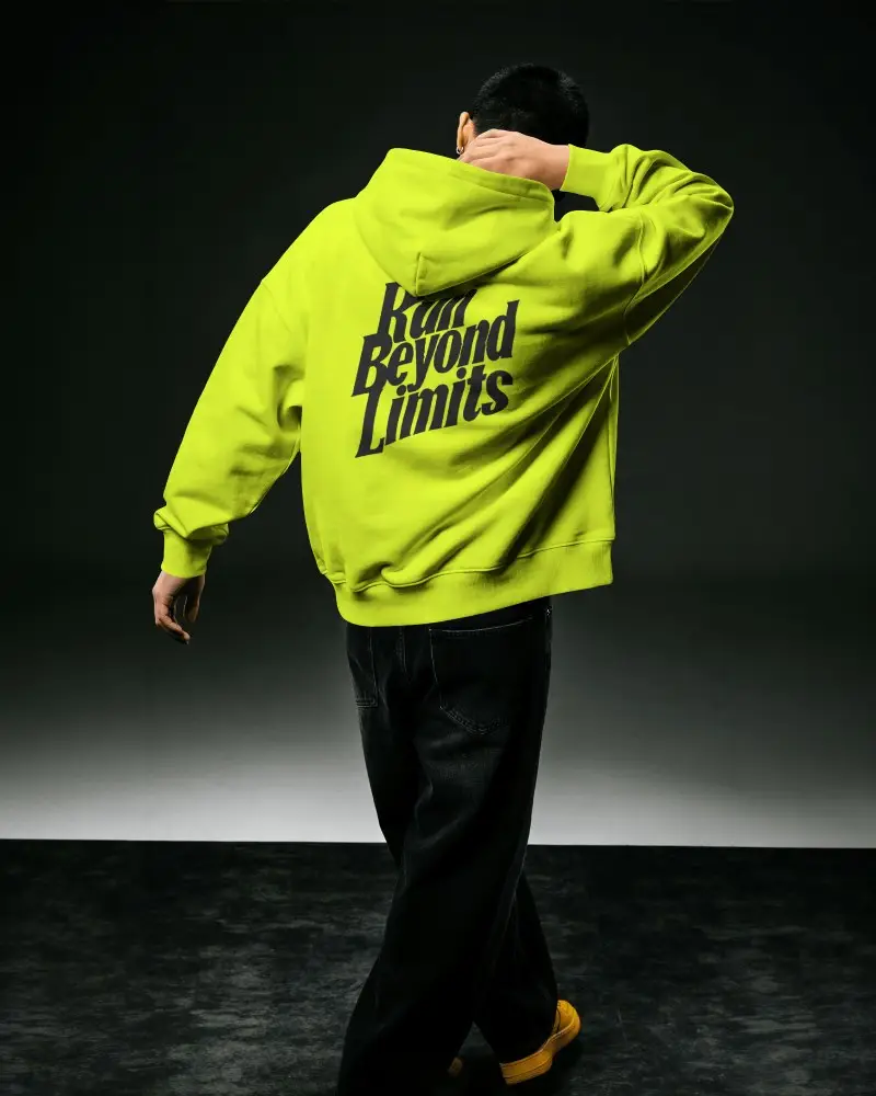 Hoodie Mockup Rear Angle Streetwear Model Posing With Hand Behind Head