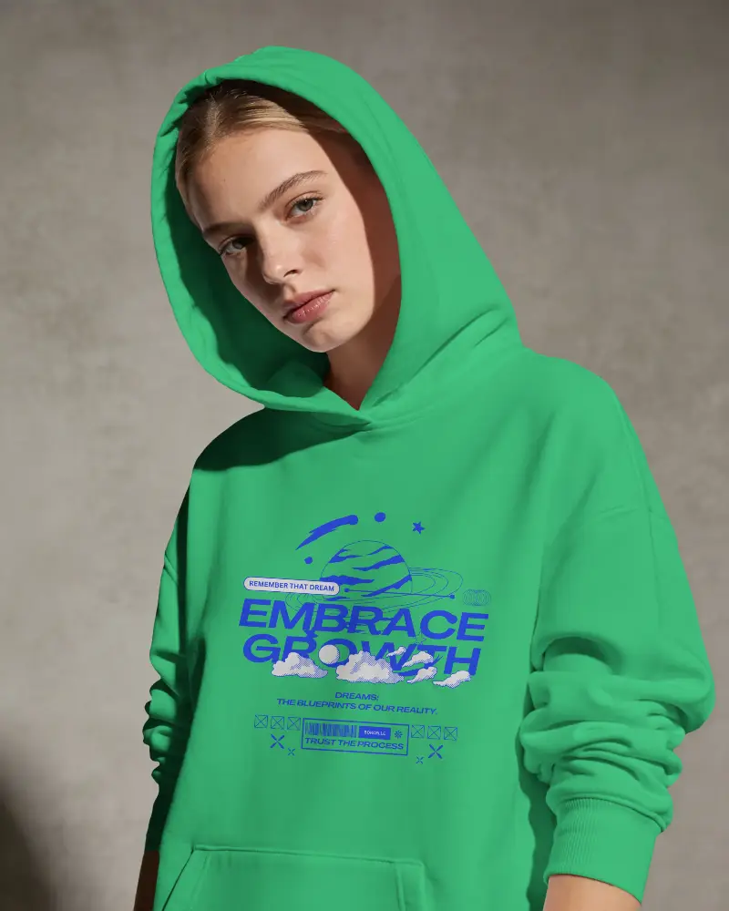 Comfortable Loose Fit Hoodie Mockup Casual Wear With Adjustable Hood And Front Pouch Pocket