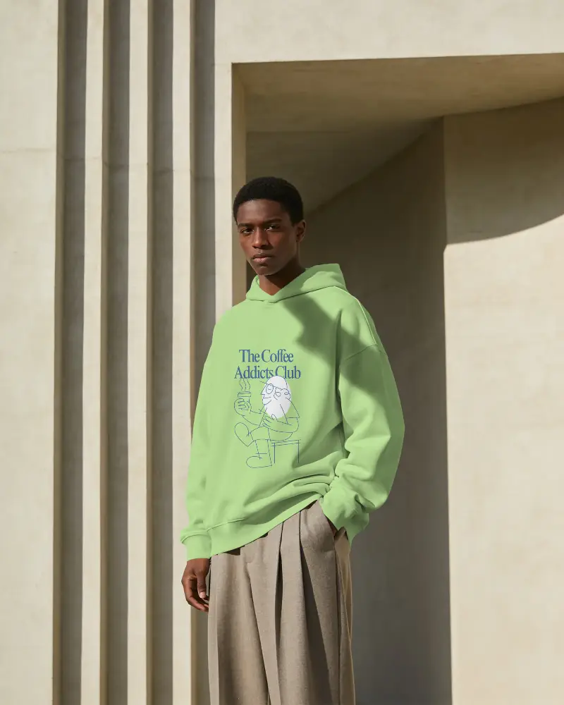 Fashion Forward Unisex Hoodie Mockup With Relaxed Fit And Modern Aesthetic For Brand Promotion