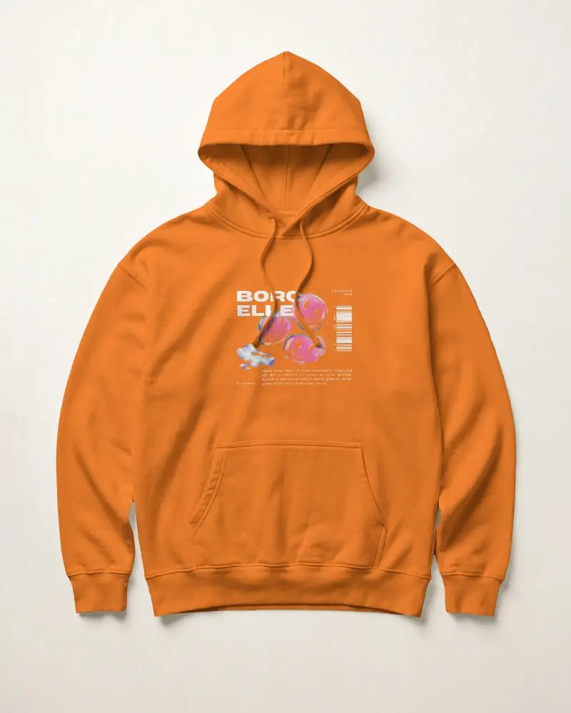 Premium Quality Hoodie Mockup With Adjustable Drawstrings And Ribbed Cuffs For Daily Comfort