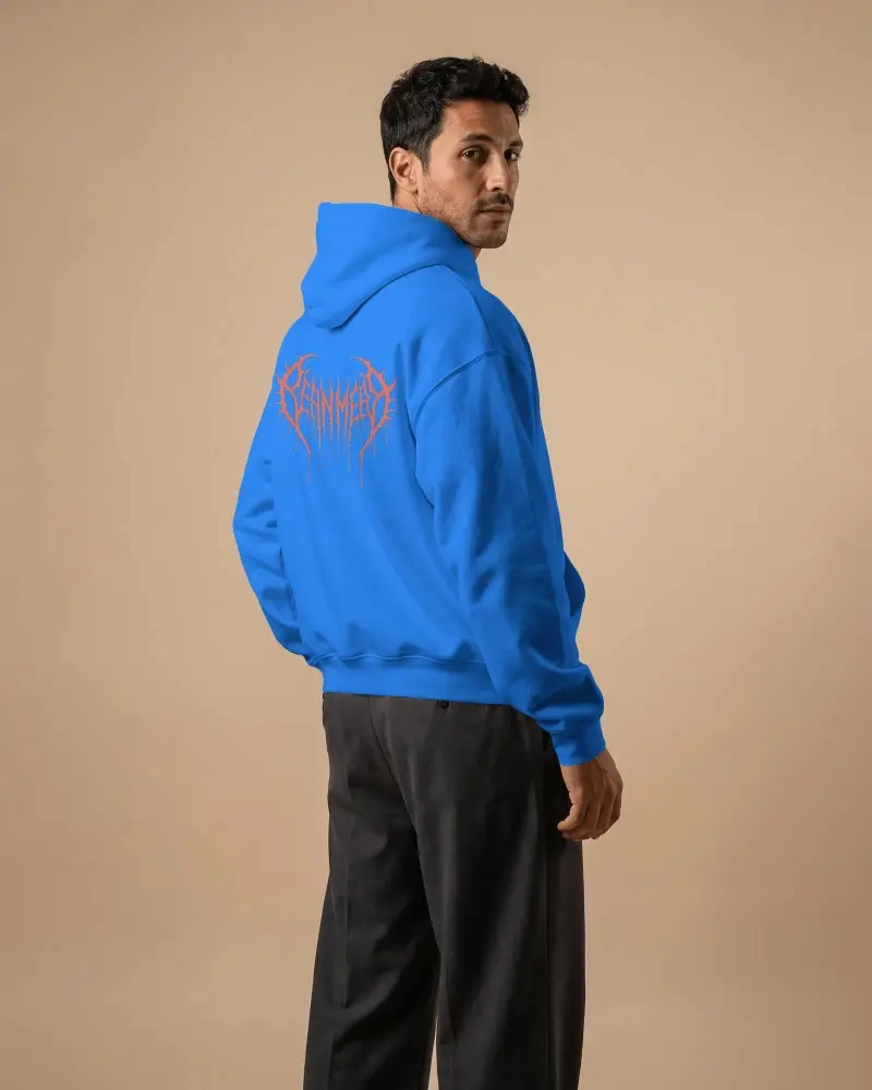 Casual Loose Fit Hoodie Mockup With Hood And Detailed Seams For Comfortable Wear