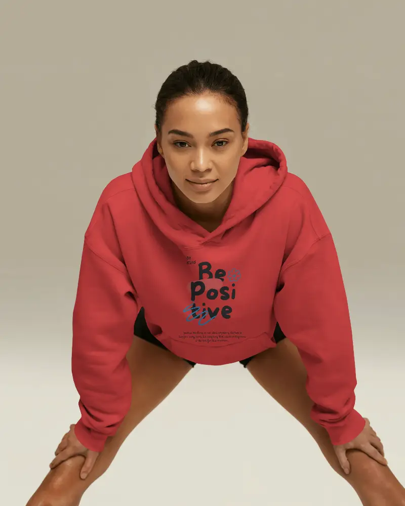 Activewear Hoodie Mockup Woman Stretching Forward In Light Studio Setting Sporty Mood 0766