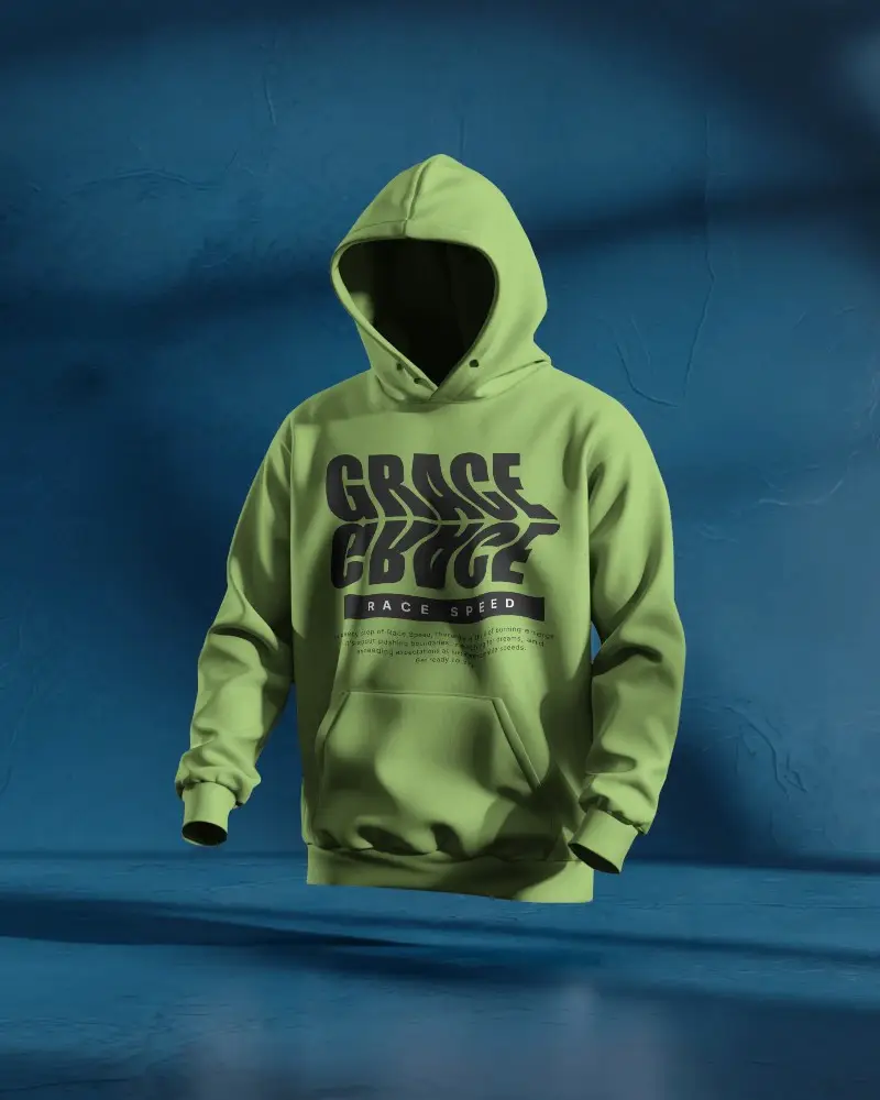 High Fashion Hoodie Mockup Female Model Pose With Studio Lighting Luxury Streetwear Elegance