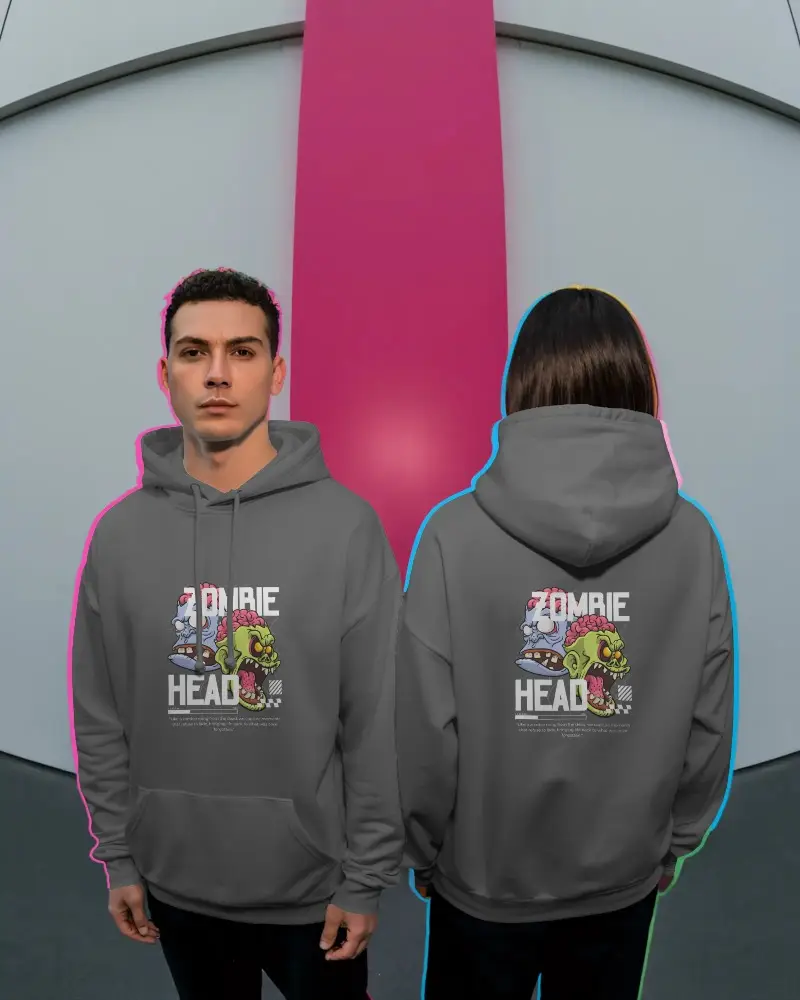 Modern Casual Hoodie Mockup With Front And Back View For Fashion Design Display
