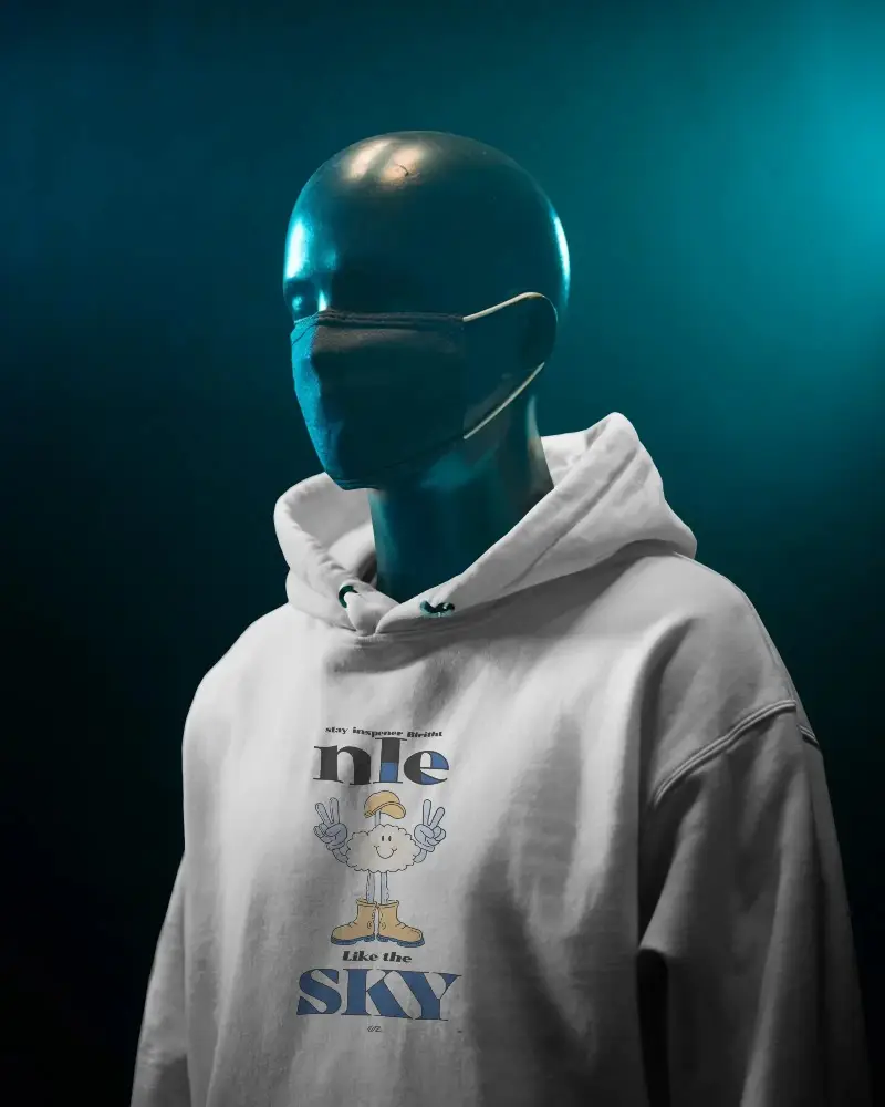 Premium Hoodie Mockup With Face Mask Perfect For Creators And Ecommerce Product Presentation