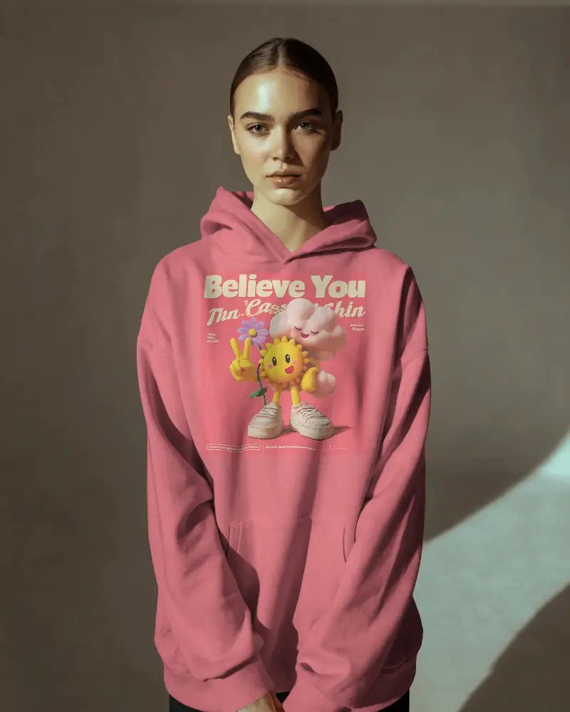 Stylish Comfortable Oversized Hoodie Mockup With Front Pocket Perfect For Casual Street Wear