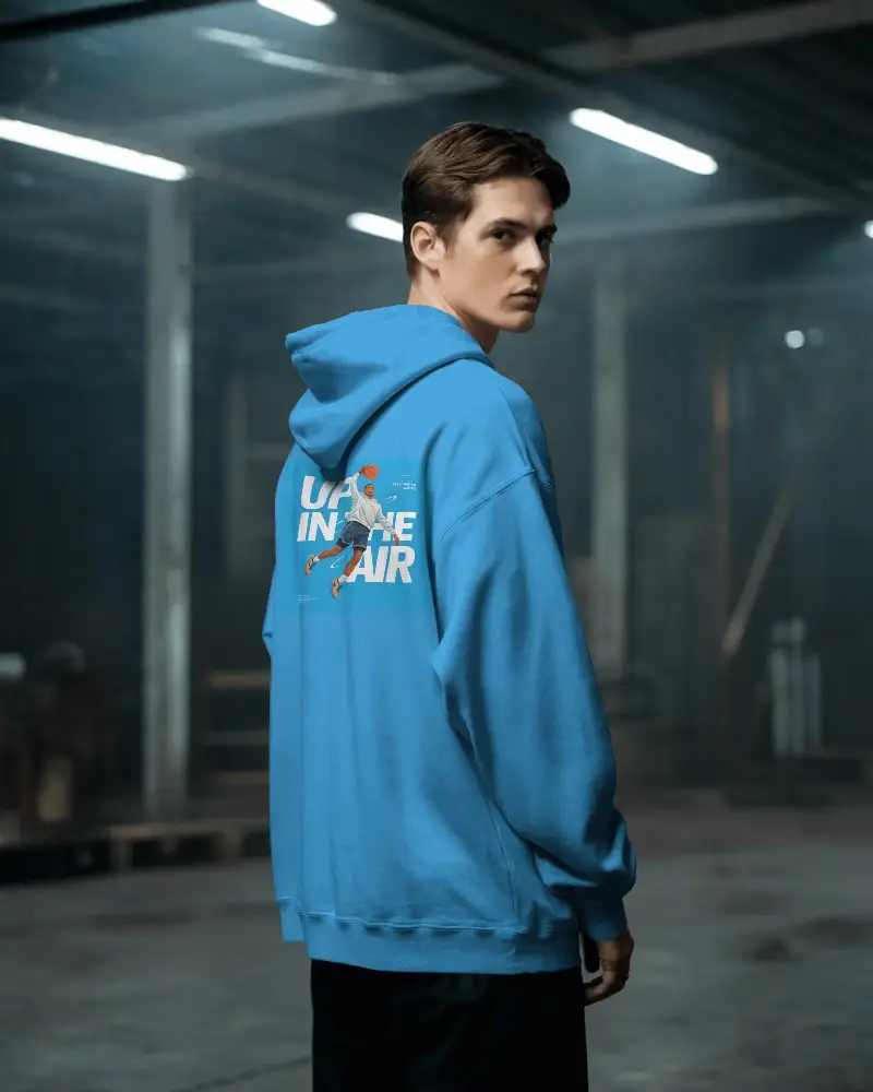 Urban Streetwear Hoodie Mockup For Men Loose Fit Oversized Design With Hood And Long Sleeves