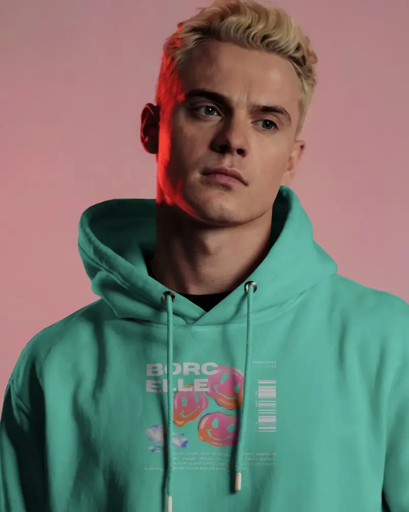 Urban Streetwear Hoodie Mockup For Mens Casual Outfit Modern Comfortable Style Essentials