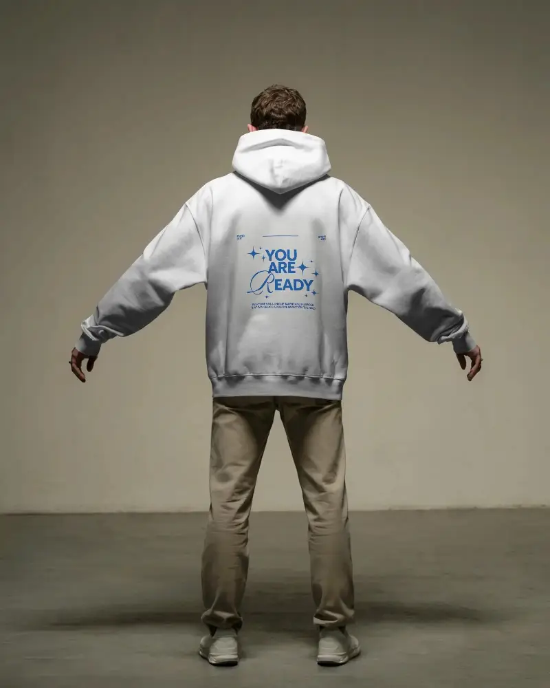 Casual Urban Style Hoodie Mockup Featuring Full Back View For Design Presentation