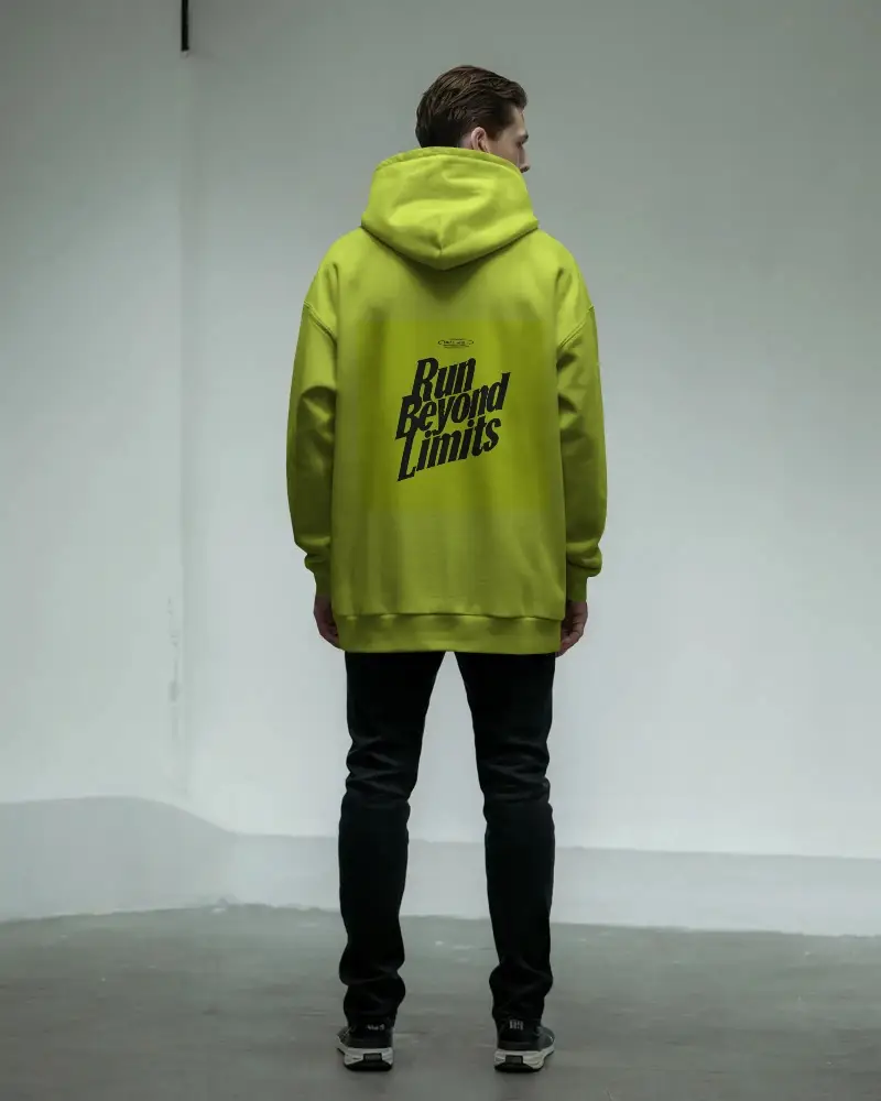 Modern Minimalist Back View Hoodie Mockup For Streetwear Fashion Brand Promotion