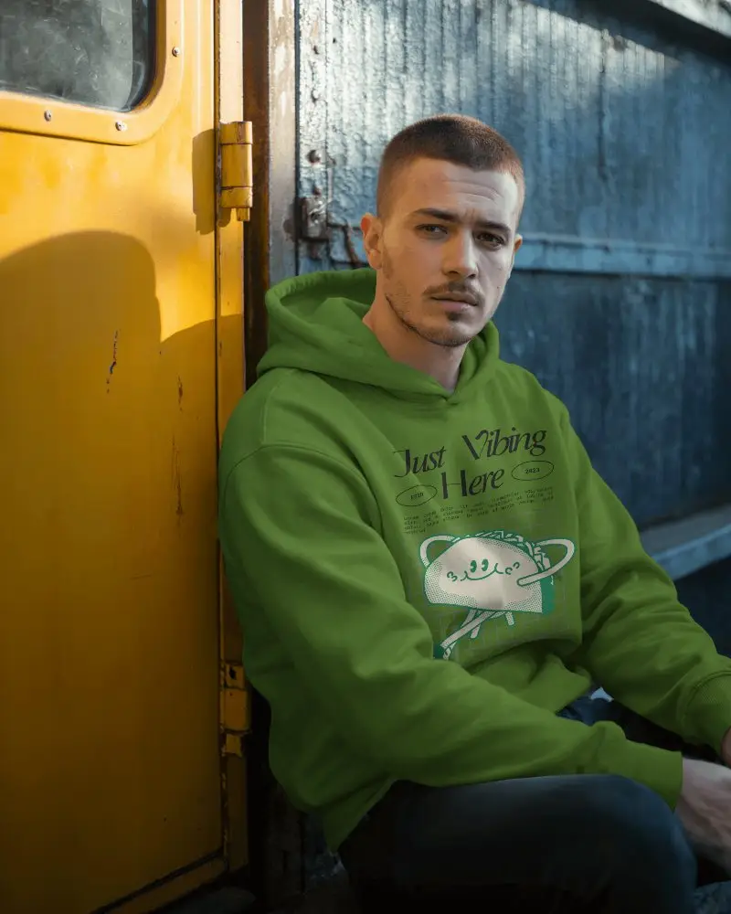 Trendy Mens Hoodie Mockup For Modern Streetwear Fashion Soft Fabric Urban Vibes Outfit