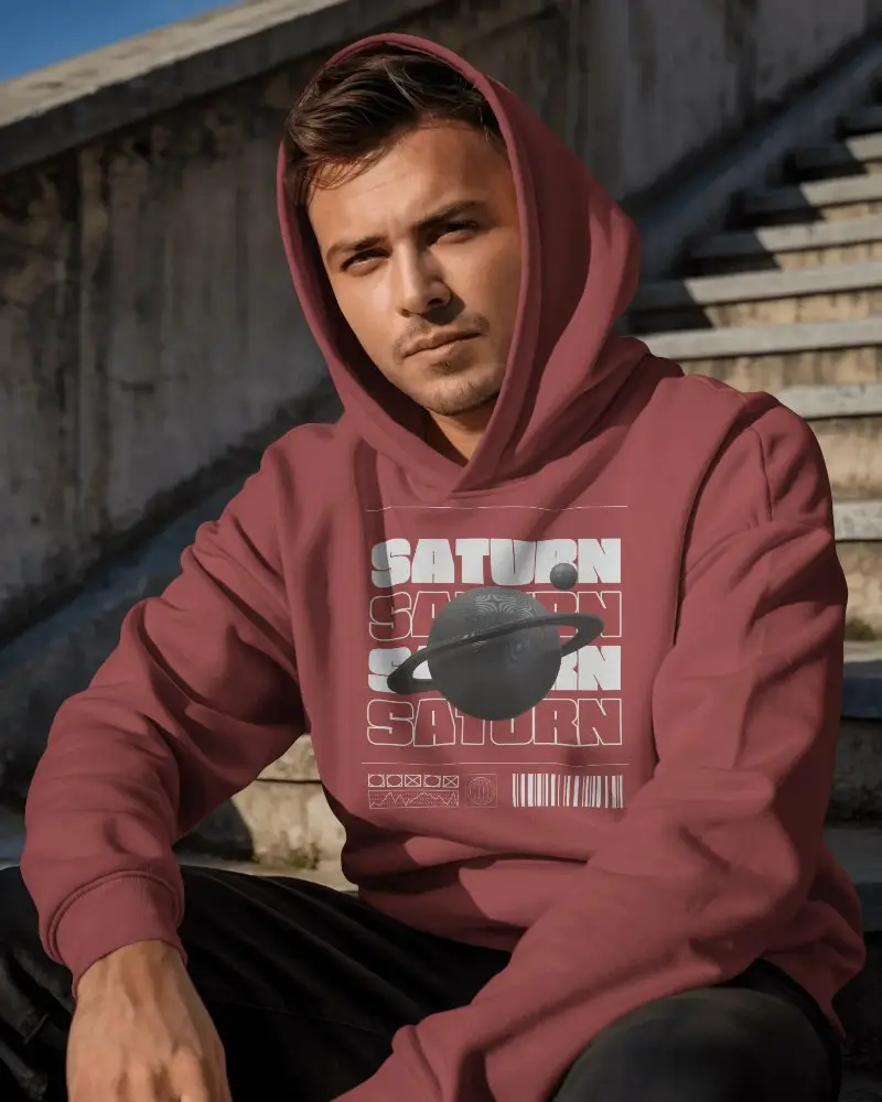 Men Hoodie Apparel Mockup With Sleeve And Hood Lifestyle Outdoor Photo Styling