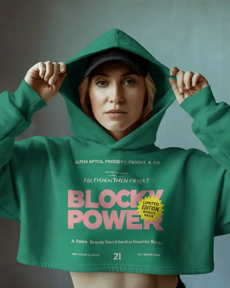 Stylish Womens Cropped Hoodie Mockup For Fashion Brands And Online Clothing Stores