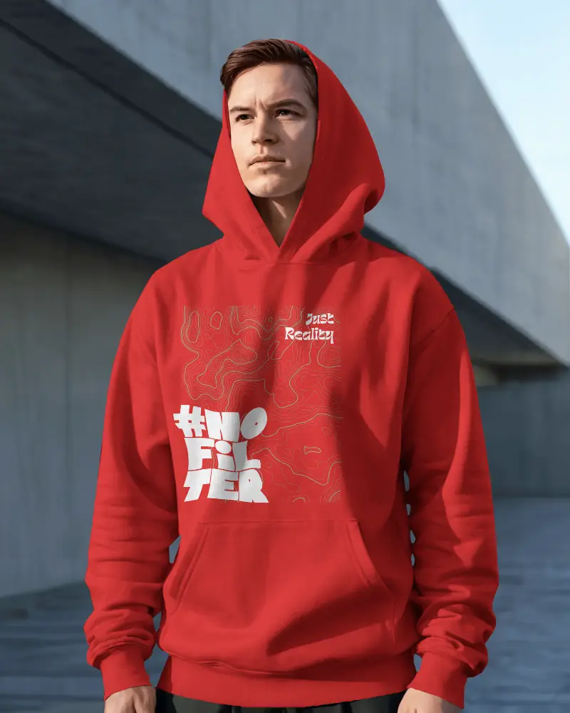 Minimalist Blank Hoodie Mockup With Front Pocket And Adjustable Hood Design