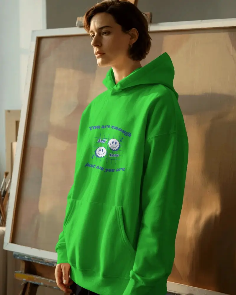 Minimalist Unisex Hoodie Mockup With Front Pouch Pocket And Relaxed Silhouette