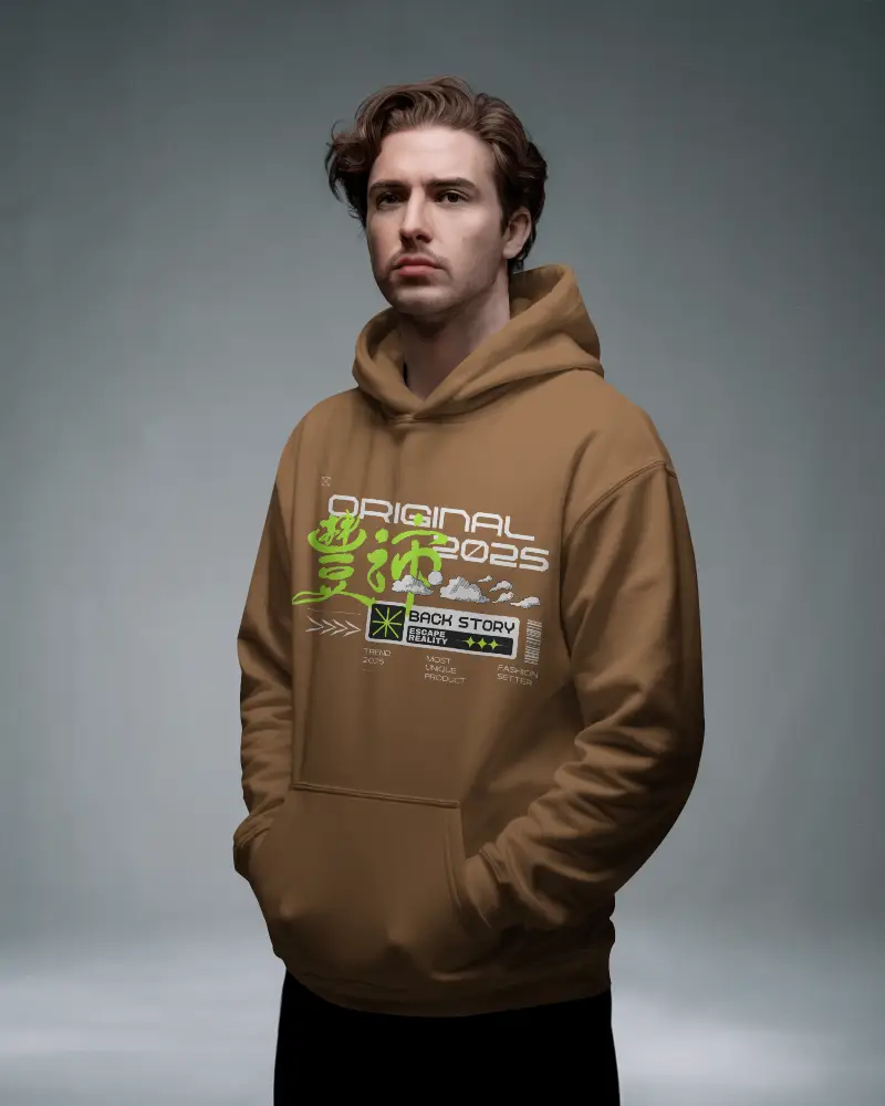 High Quality Men Hoodie Mockup Showcase Minimalist Streetwear Branding Presentation
