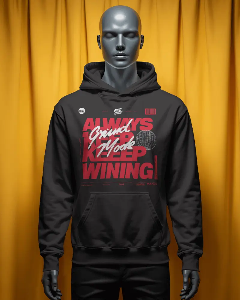 Yellow Curtain Studio Hoodie Mockup Mannequin Front Facing Clean Shot