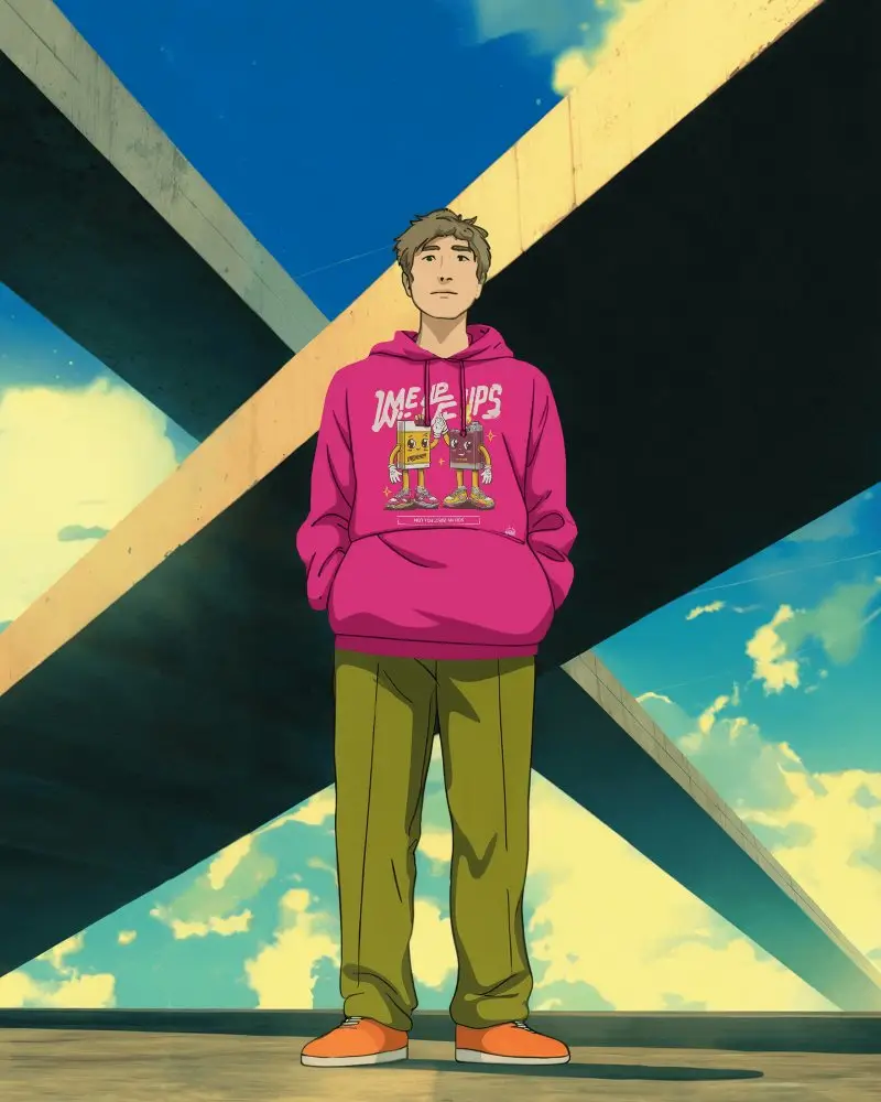 Casual Comfort Anime Hoodie Mockup With Relaxed Fit Perfect For Everyday Streetwear And Loungewear