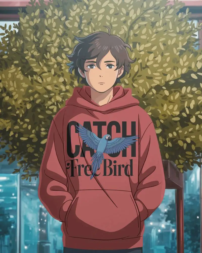 Stylish Relaxed Fit Anime Hoodie Mockup For Men Perfect For Custom Graphic Prints And Branding