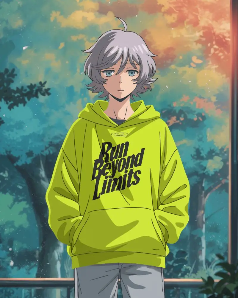 Unisex Soft Fabric Anime Hoodie Mockup Perfect For Everyday Streetwear Style And Comfort