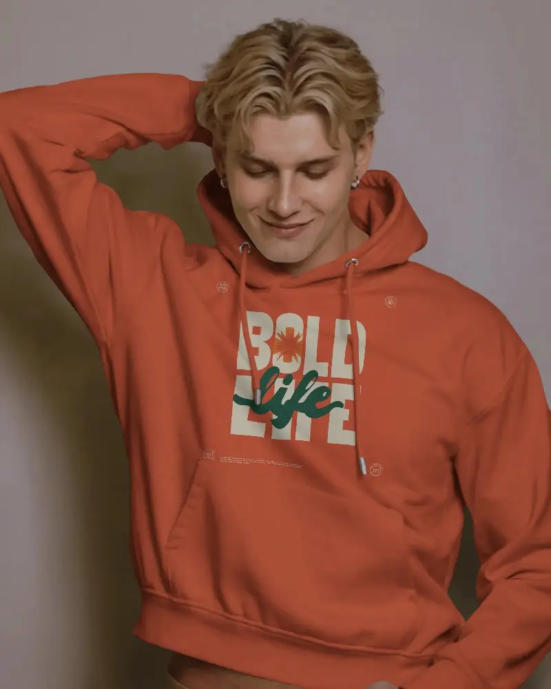 Cozy Loose Fit Pullover Hoodie Mockup Designed For Winter And Fall Casual Outdoor Activities