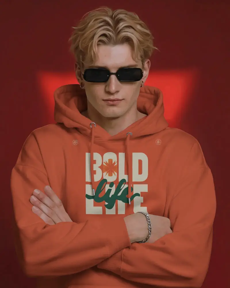 Trendy Urban Hoodie Mockup For Men With Drawstring Hood Comfortable Casualwear Style