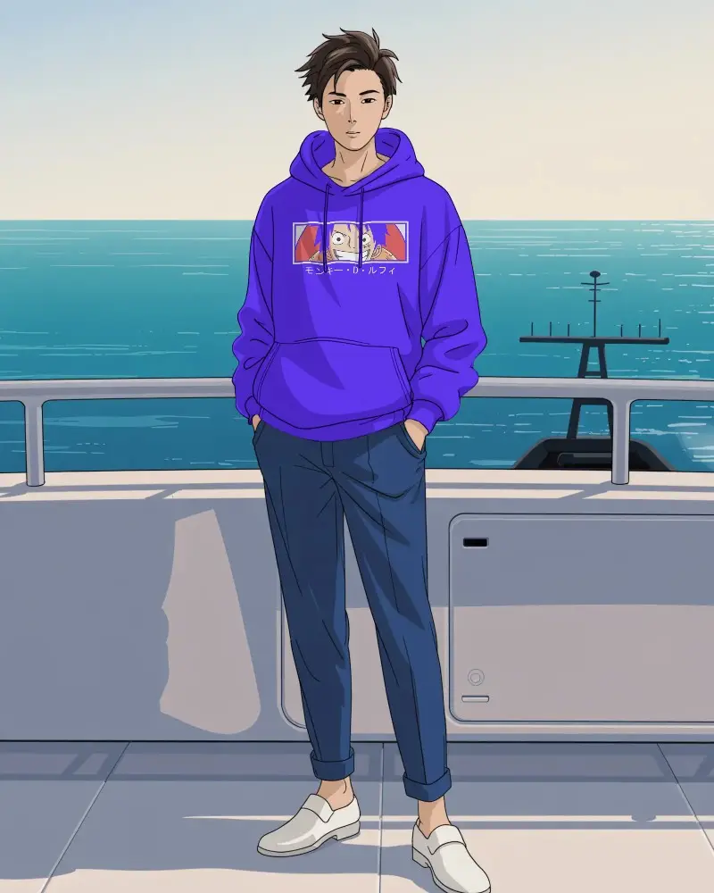 Relaxed Fit Anime Hoodie With Pockets Perfect For Daily Wear Comfortable Street Style