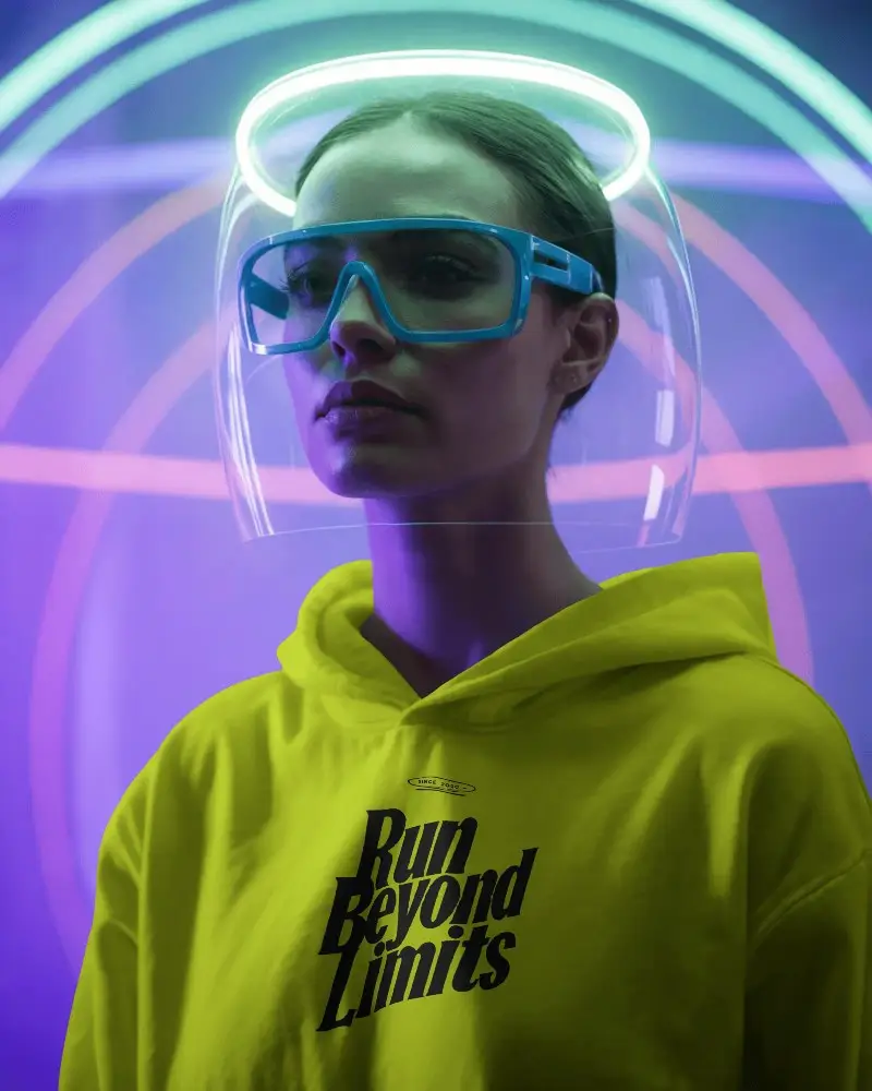 Futuristic Urban Style Hoodie Mockup For Streetwear And Casual Fashion Brands