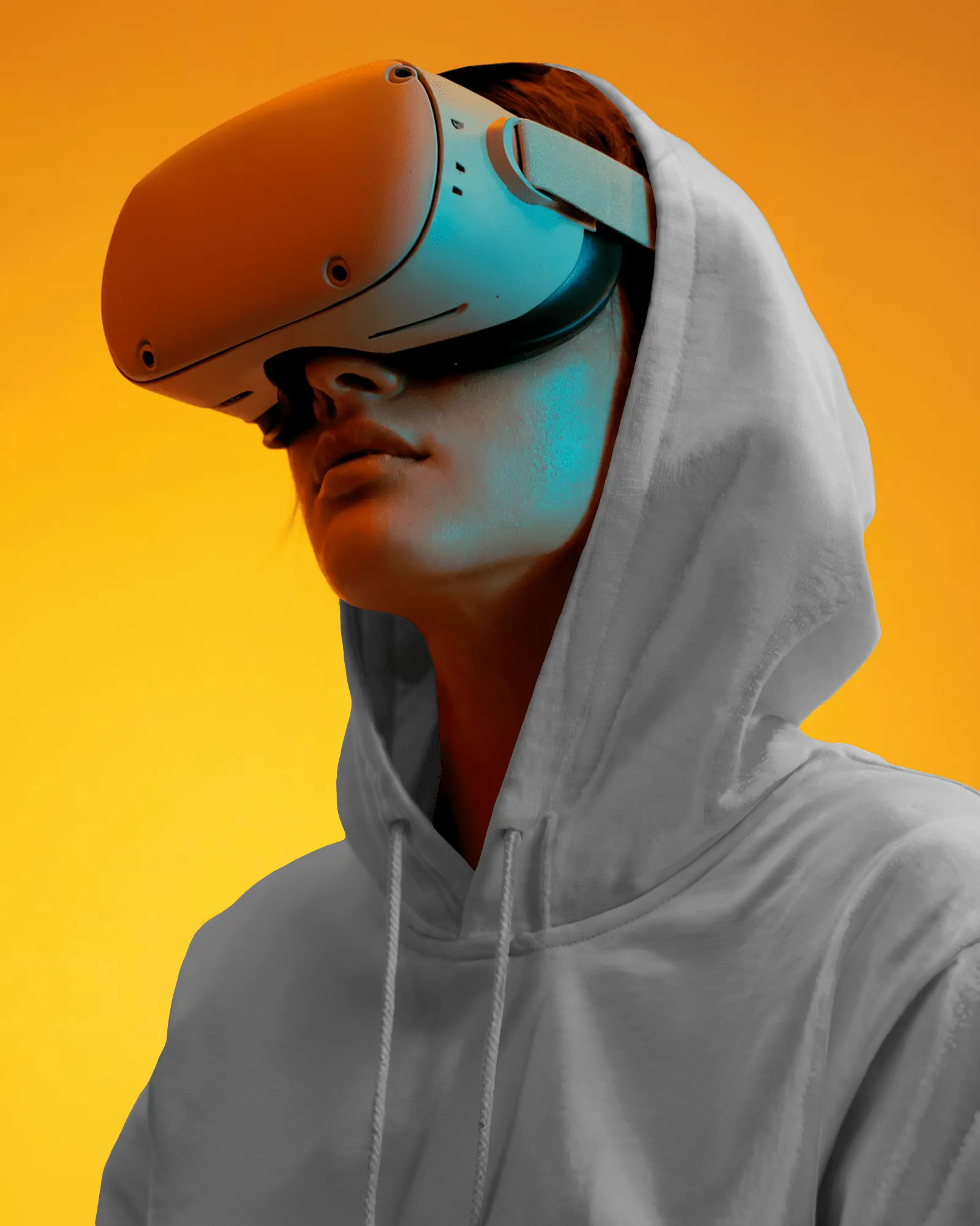 Futuristic Virtual Reality Hoodie Mockup For Techwear And Digital Fashion Innovators
