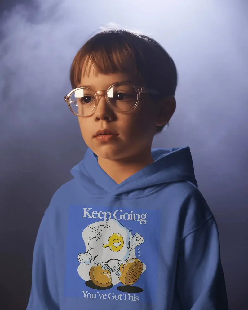 Comfortable Kids Hoodie Mockup With Glasses Studio Lighting Perfect For Design Preview