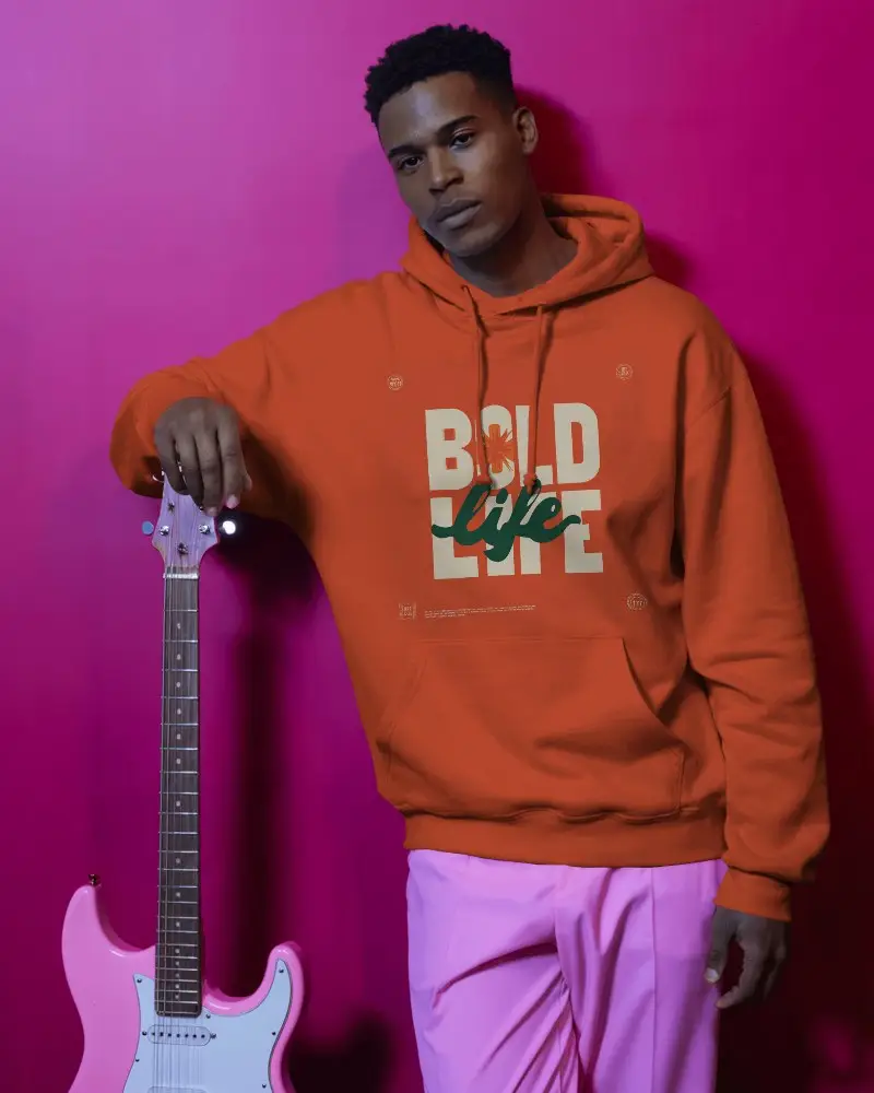 Modern Streetwear Hoodie Mockup With Drawstring Hood And Front Pocket For Men And Women