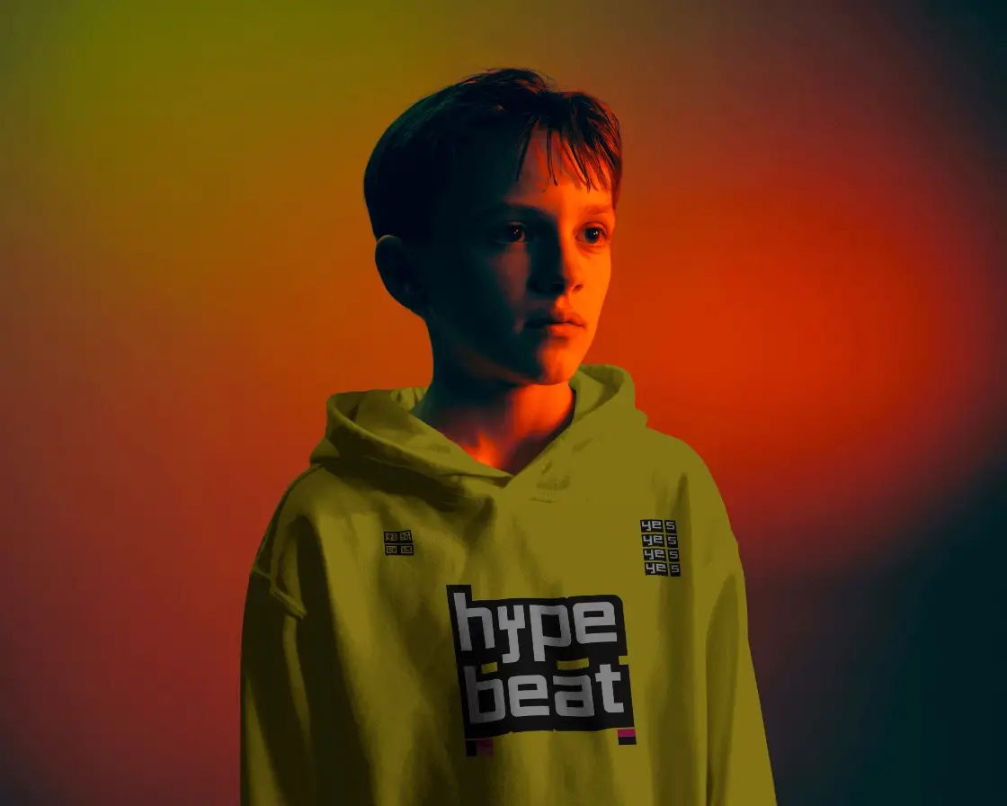 Youth Urban Fashion Hoodie Mockup Casual Comfort Wear Model Portrait Studio Lighting Mockup