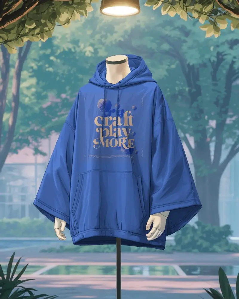 Cozy Oversized Hoodie Mockup With Pouch Pocket And Adjustable Drawstring Casual Wear Mockup