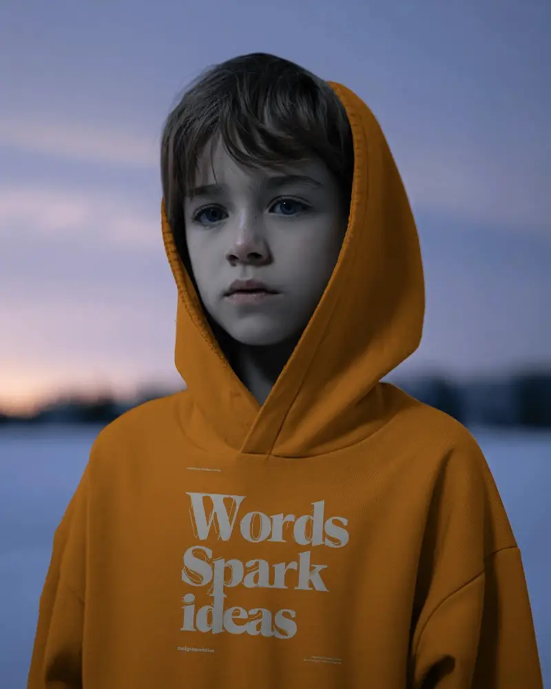 Kids Fashion Essential Hoodie Mockup With A Modern Cut For Everyday Comfort And Trendy Look