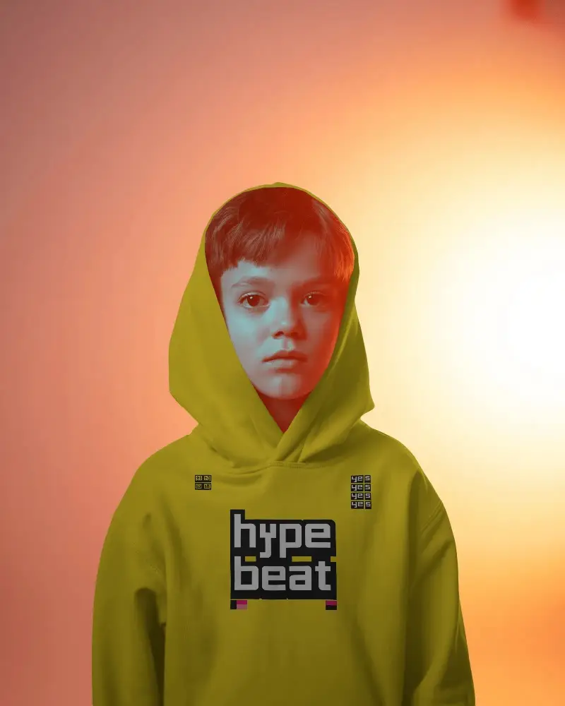 Comfortable Soft Cotton Hoodie Mockup For Kids With Relaxed Fit And Hooded Design For All Seasons