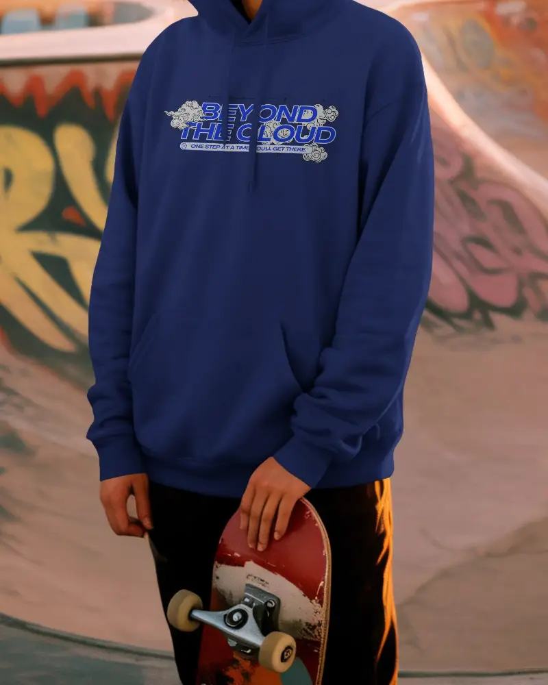 Urban Streetwear Hoodie Mockup Skateboarder Outdoor Casual Apparel Fashion Stylish Wear