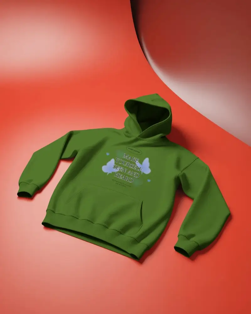 Cozy Hoodie Mockup Flat Lay Streetwear Apparel Custom Design Template