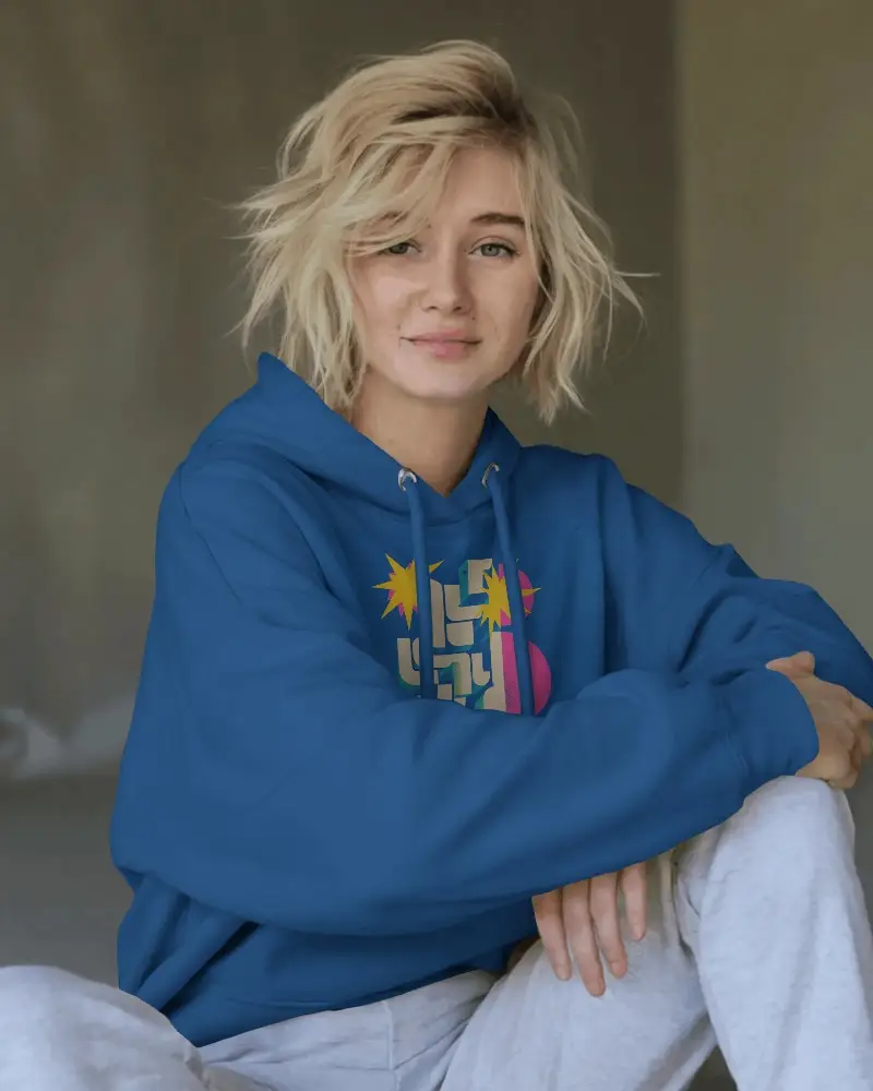 Comfortable Relaxed Fit Women Hoodie Mockup With Drawstring Urban Casual Style For Everyday Wear