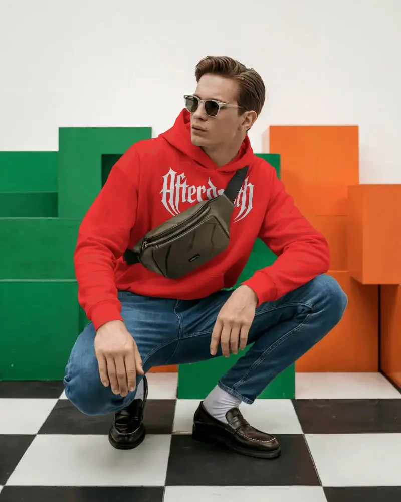 Stylish Men Casual Hoodie Mockup For Modern Urban Fashion And Comfortable Street Style Outfits