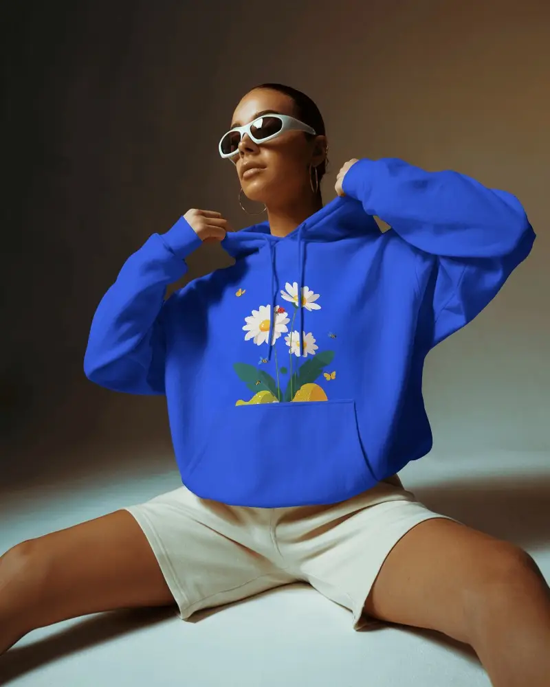 Stylish Comfortable Womens Hoodie Mockup Drawstring Casual Urban Streetwear Fashionable Look