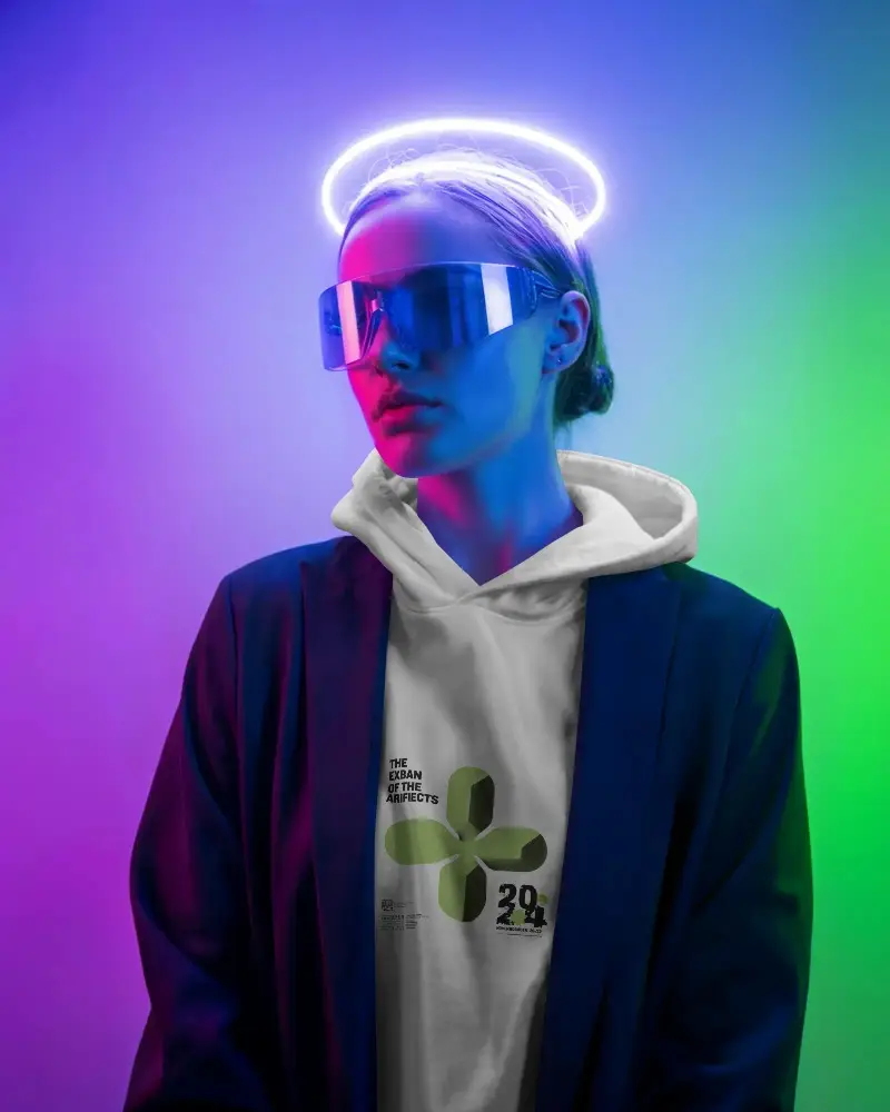 Futuristic Streetwear Hoodie Mockup With Urban Chic Vibe And Modern Minimalist Style