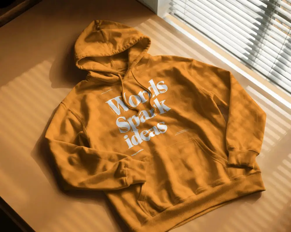 Cozy Casual Hoodie With Adjustable Drawstrings And Front Kangaroo Pocket Mockup