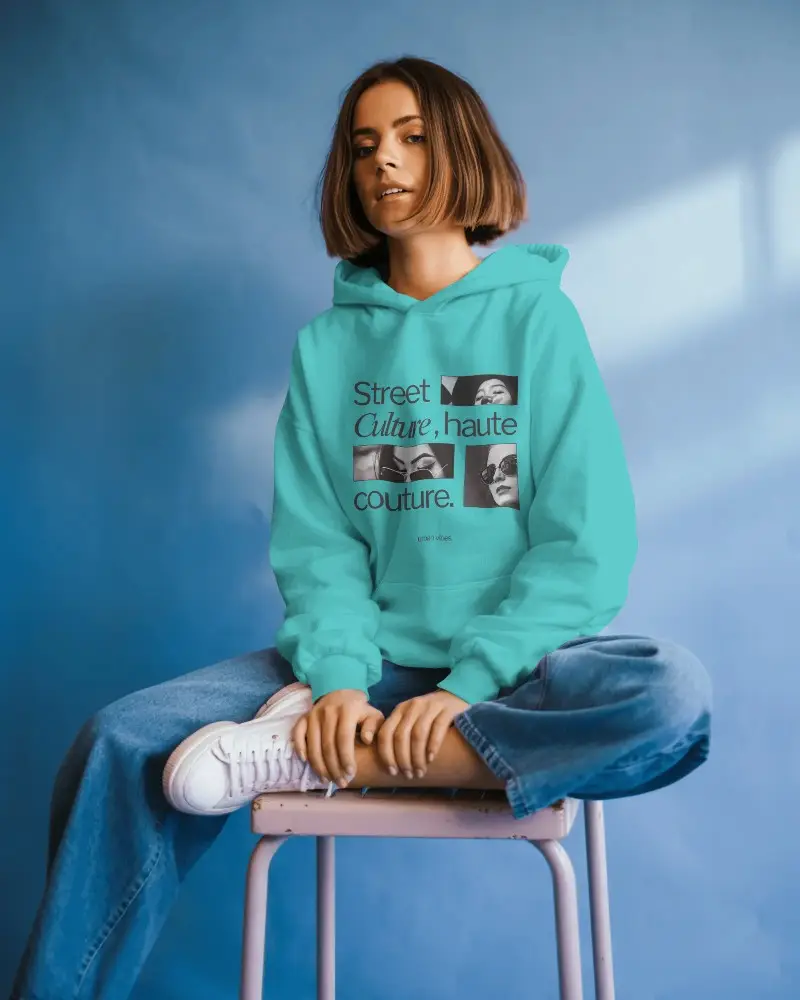 Trendy Minimalist Hoodie Mockup Urban Style Youthful Outfit Casual Wear Essential
