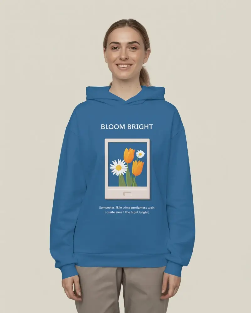 Comfortable Relaxed Fit Hoodie Mockup Casual Wear Stylish Apparel With Hood And Pockets