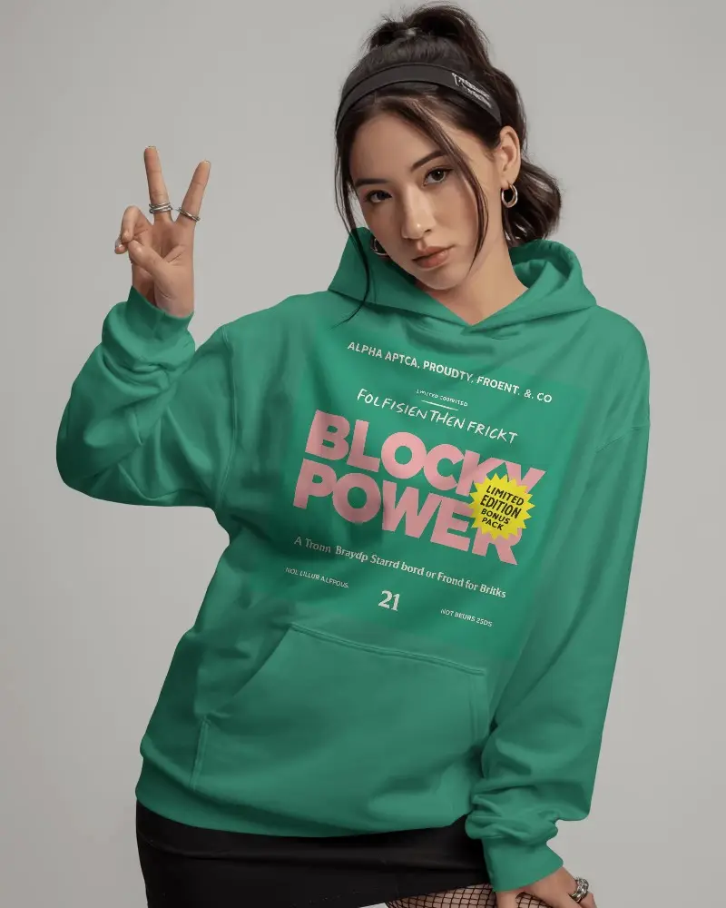 Stylish Oversized Hoodie Mockup With Hooded Neck And Ribbed Cuffs For Modern Look