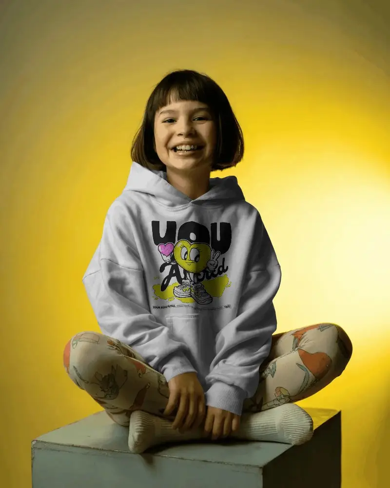 Soft Fabric Kid Friendly Hoodie Mockup Designed For Daily Comfort And Casual Style Wear