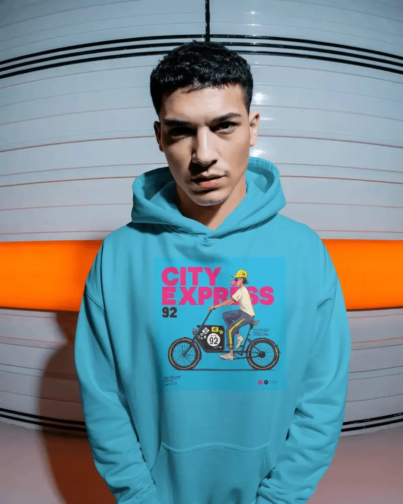 Urban Streetwear Hoodie Mockup Featuring Modern Casual Fit With Hood And Front Pouch Pocket