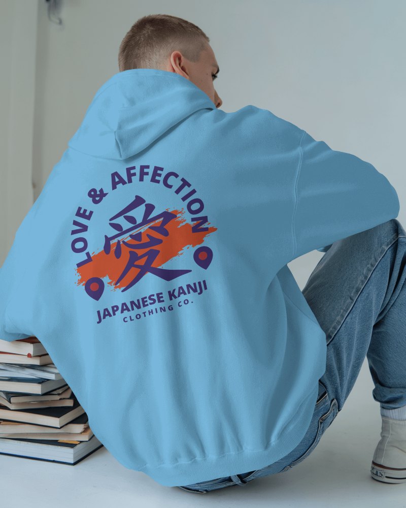 Japanese Kanji Hoodie Mockup Modern Calligraphy Design On Trendy Apparel