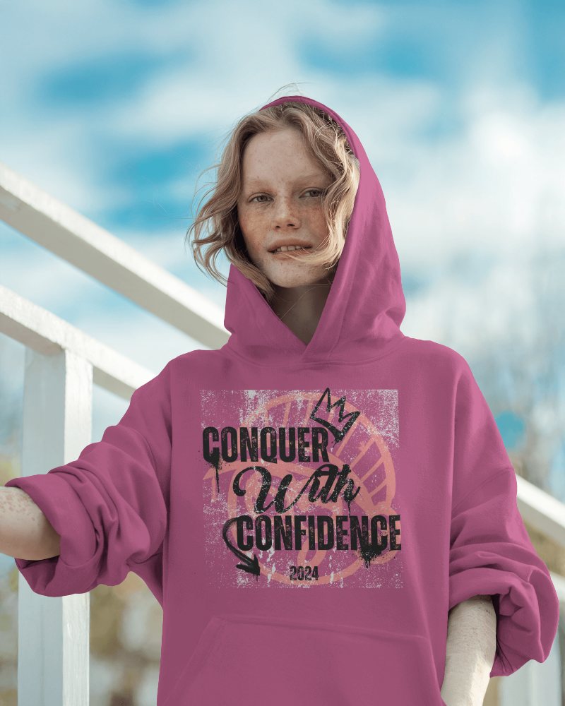 Casual Chic Hoodie Mockup Warm Toned Outdoor Look With Empowering Message